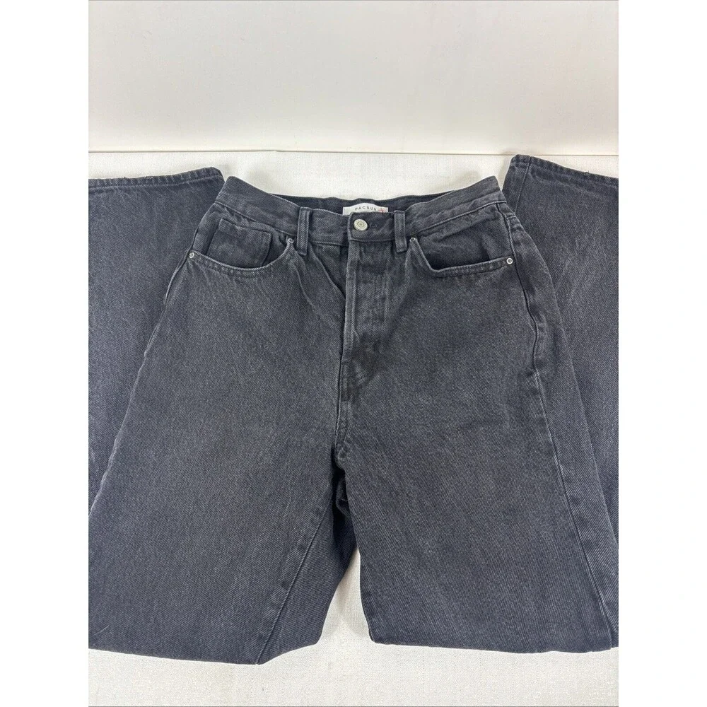 Pacsun Women's Size 26 Black Dad Jean Distressed Knee Holes‎